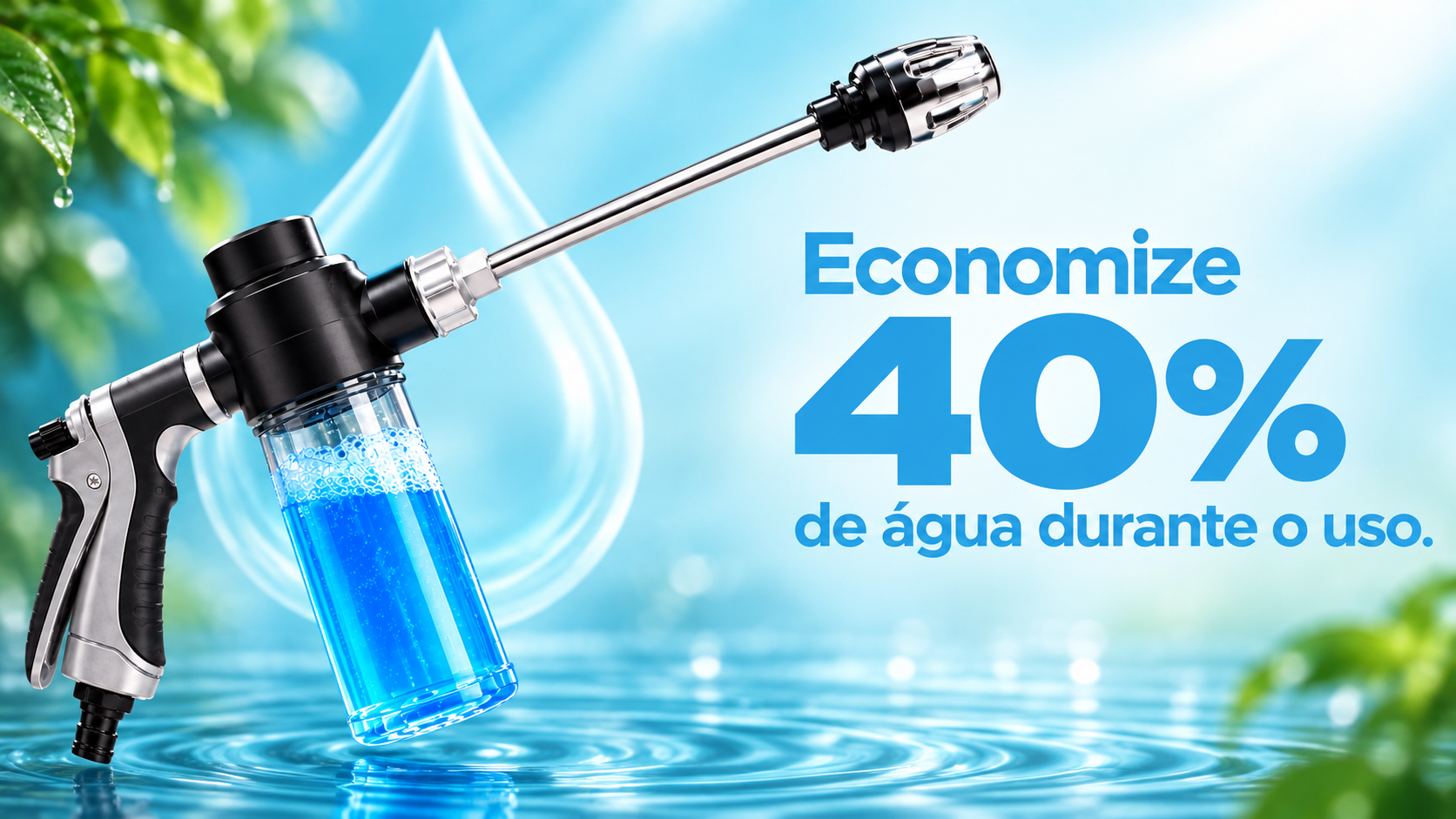 Comparativo de consumo de água com VIVAFLUX — economia de cerca de 40%